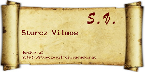 Sturcz Vilmos névjegykártya